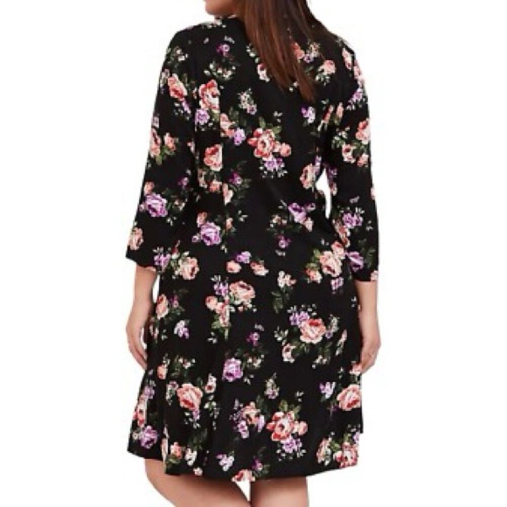 Torrid Black Floral Button Down Dress 3X 12075859 - Picture 2 of 14